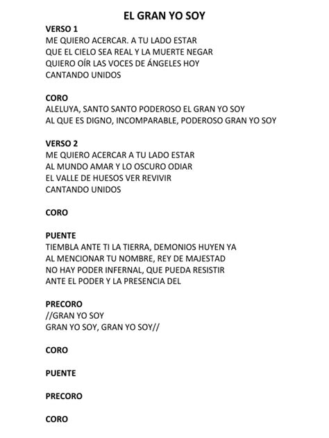 el gran yo soy lyrics|More.